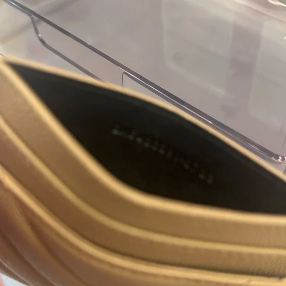 Yves Saint Laurent Tan Card Holder with Gold Logo - Picture 6 of 10